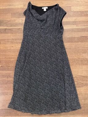 Zelda Women's Black White Dotted Midi Dress - Size 10
 b93